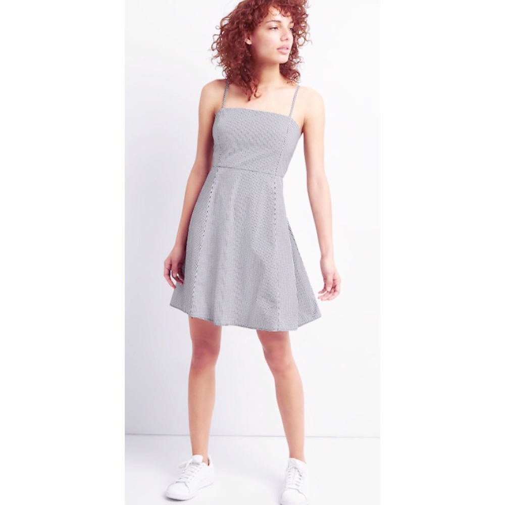 GAP Softspun Modal Gray Fit Flare Pleat Cami Dress